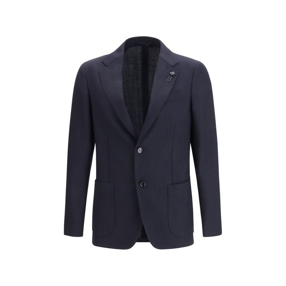 Blue Fleece Wool Blazer - ventzia