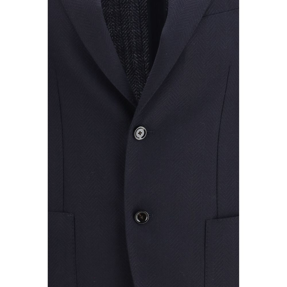 Blue Fleece Wool Blazer - ventzia