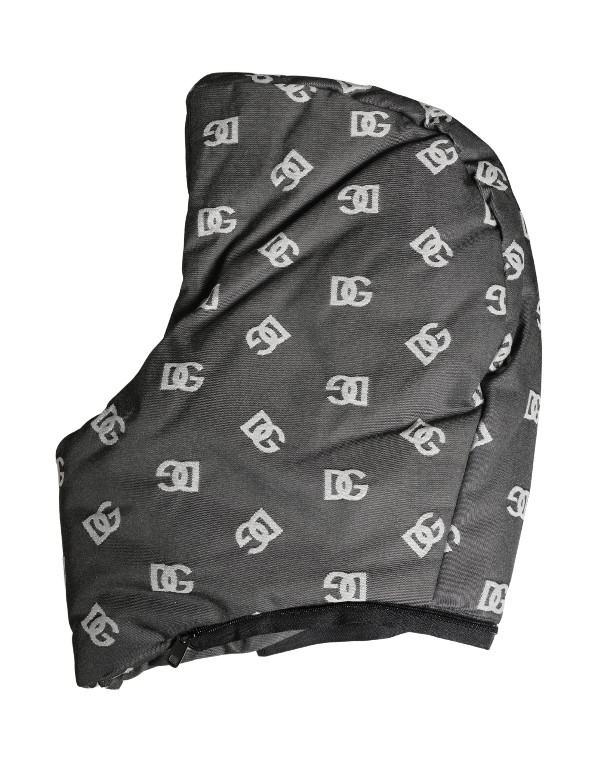 Black Logo Print Whole Head Wrap Capello Hat - ventzia