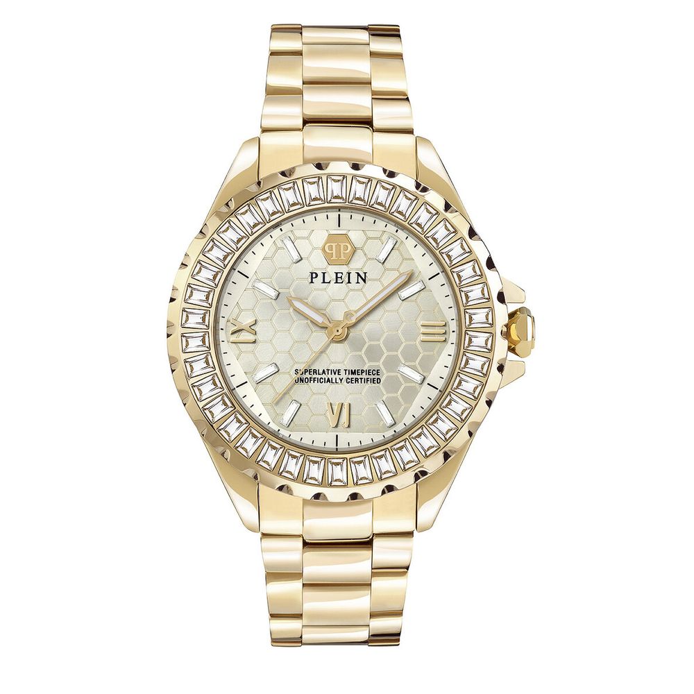 Gold Stainless Steel Dress Watch - ventzia