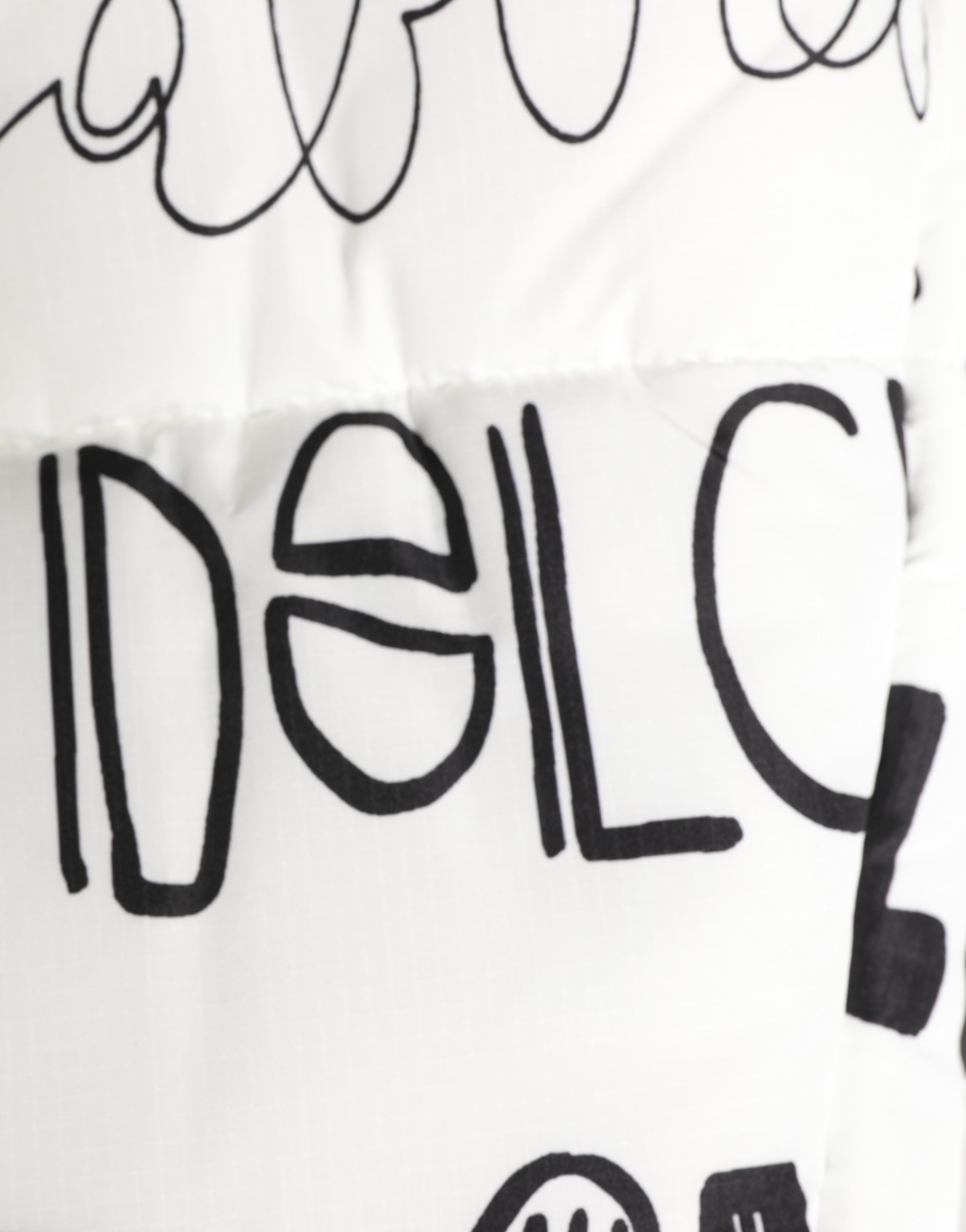 White Logo Print Whole Head Wrap Capello Hat - ventzia