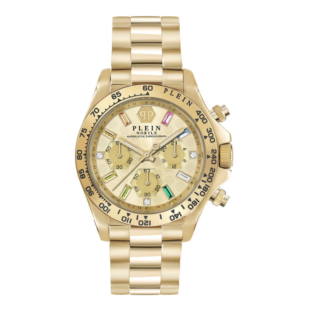 Gold Stainless Steel Dress Watch - ventzia