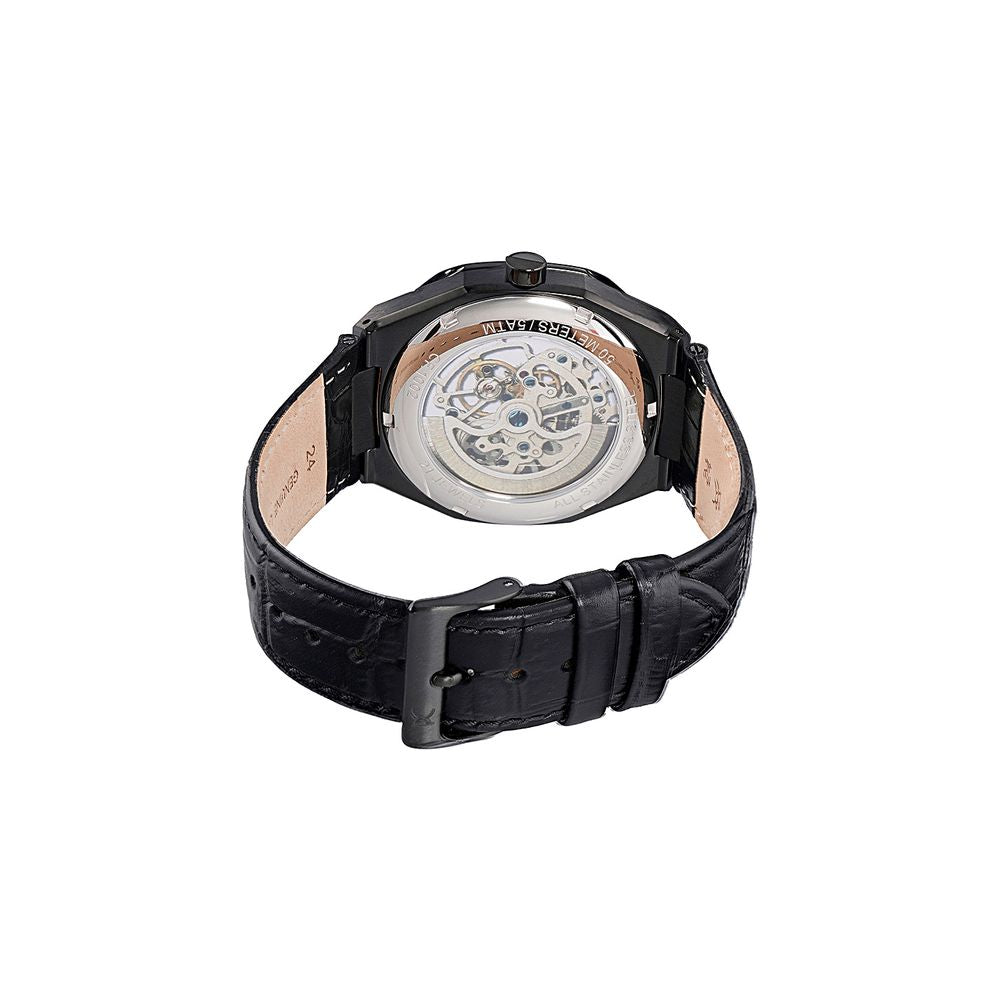 Black Leather Dress Watch - ventzia