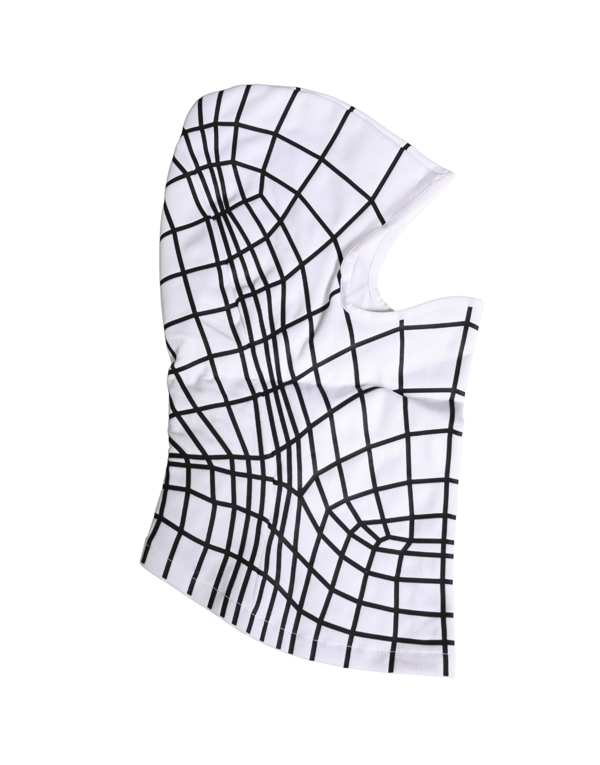 Men White Stripes Nylon Ski Mask Balaclava Hat - ventzia