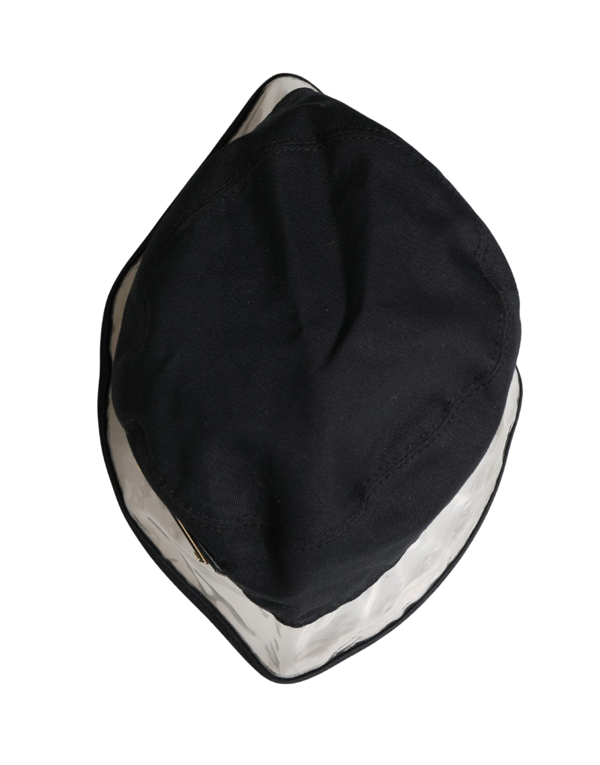 Black Cotton Plastic Fisherman Bucket Capello Hat - ventzia