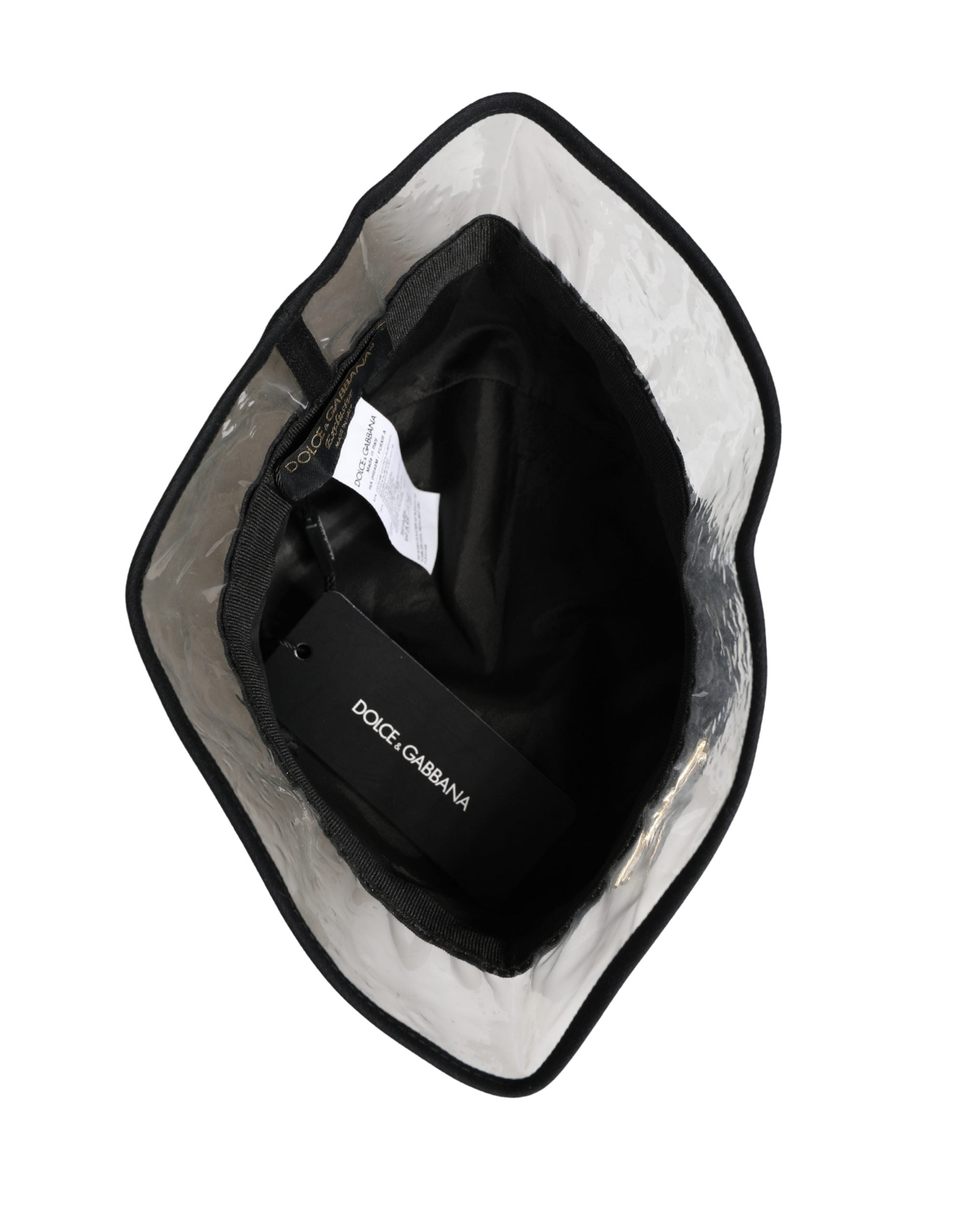 Black Cotton Plastic Fisherman Bucket Capello Hat - ventzia