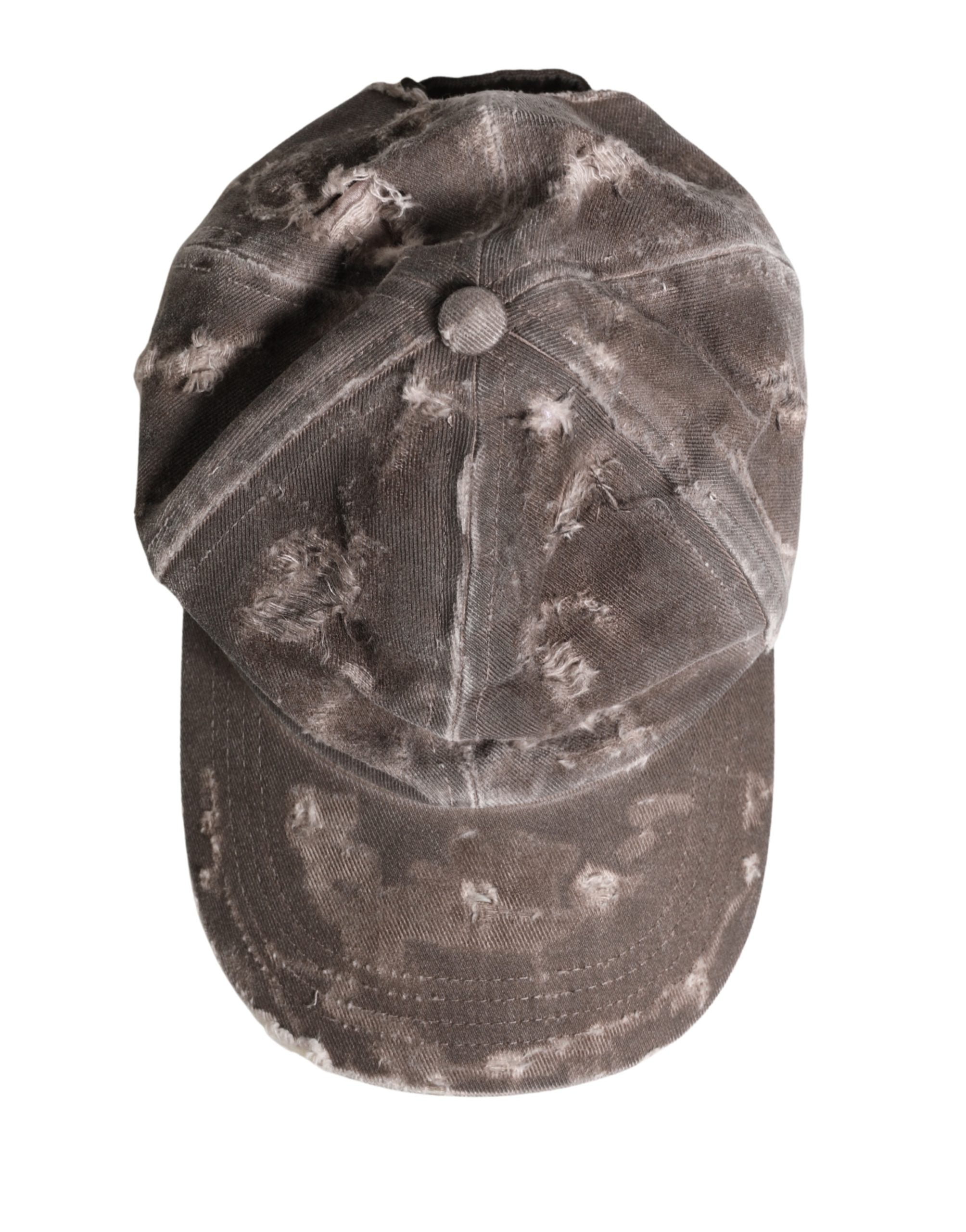 Men Brown Cotton Distressed Baseball Capello Hat - ventzia