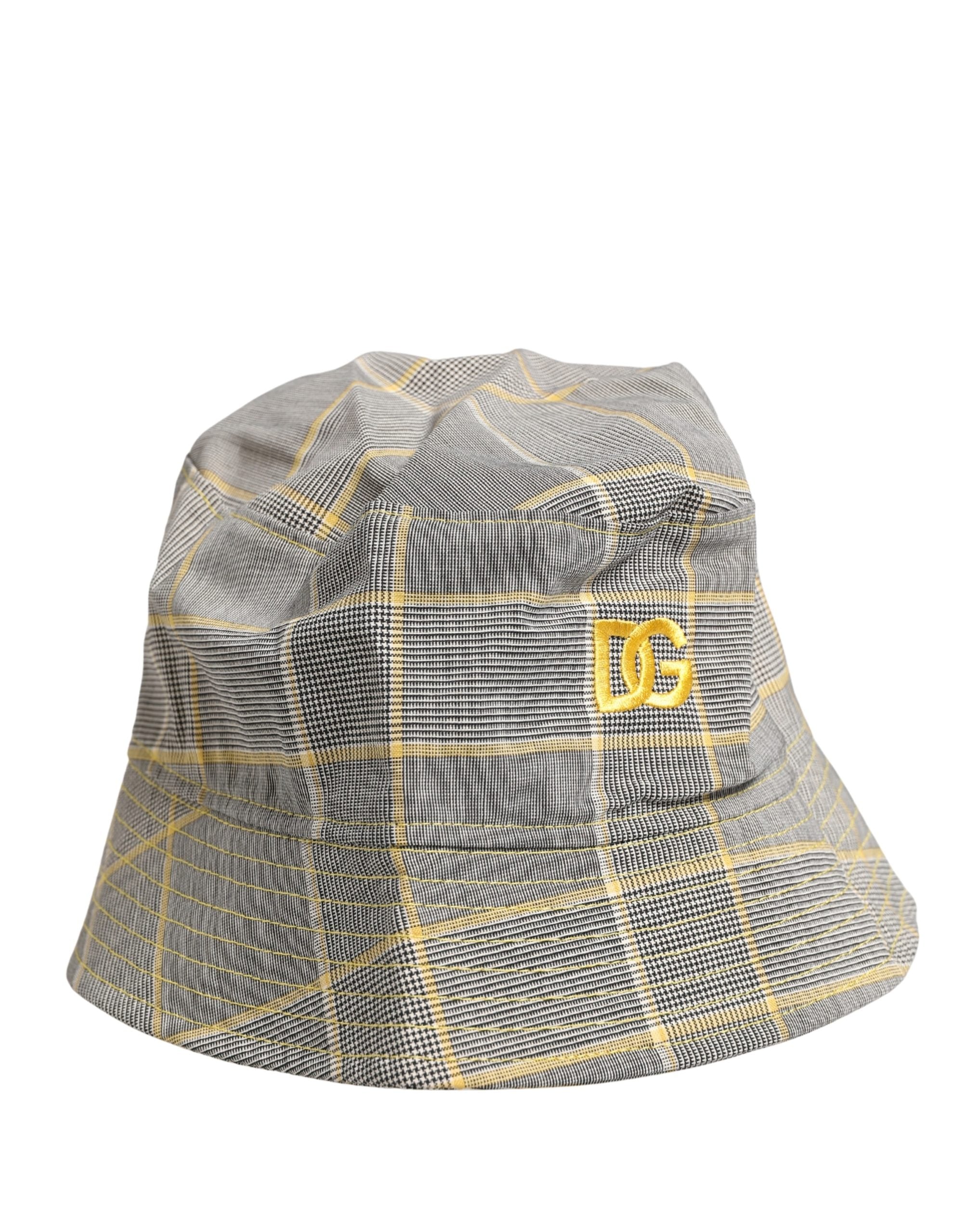 Men Gray Checkered Bucket Fisherman Capello Hat - ventzia