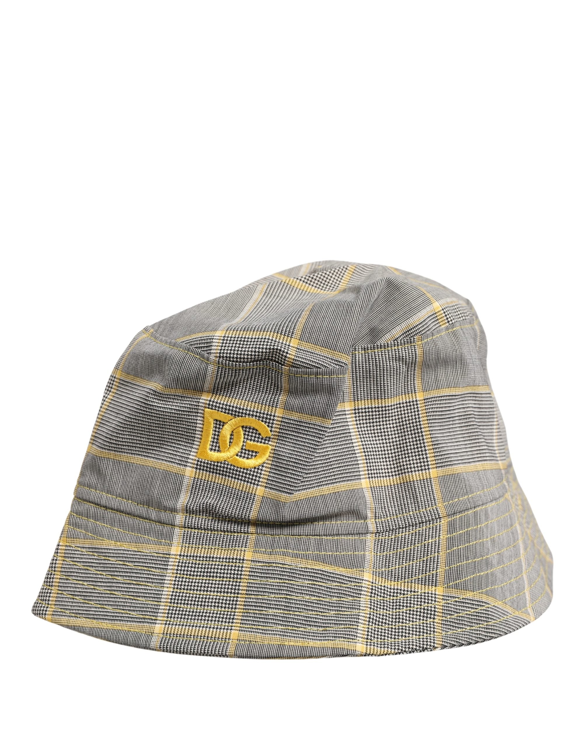Men Gray Checkered Bucket Fisherman Capello Hat - ventzia