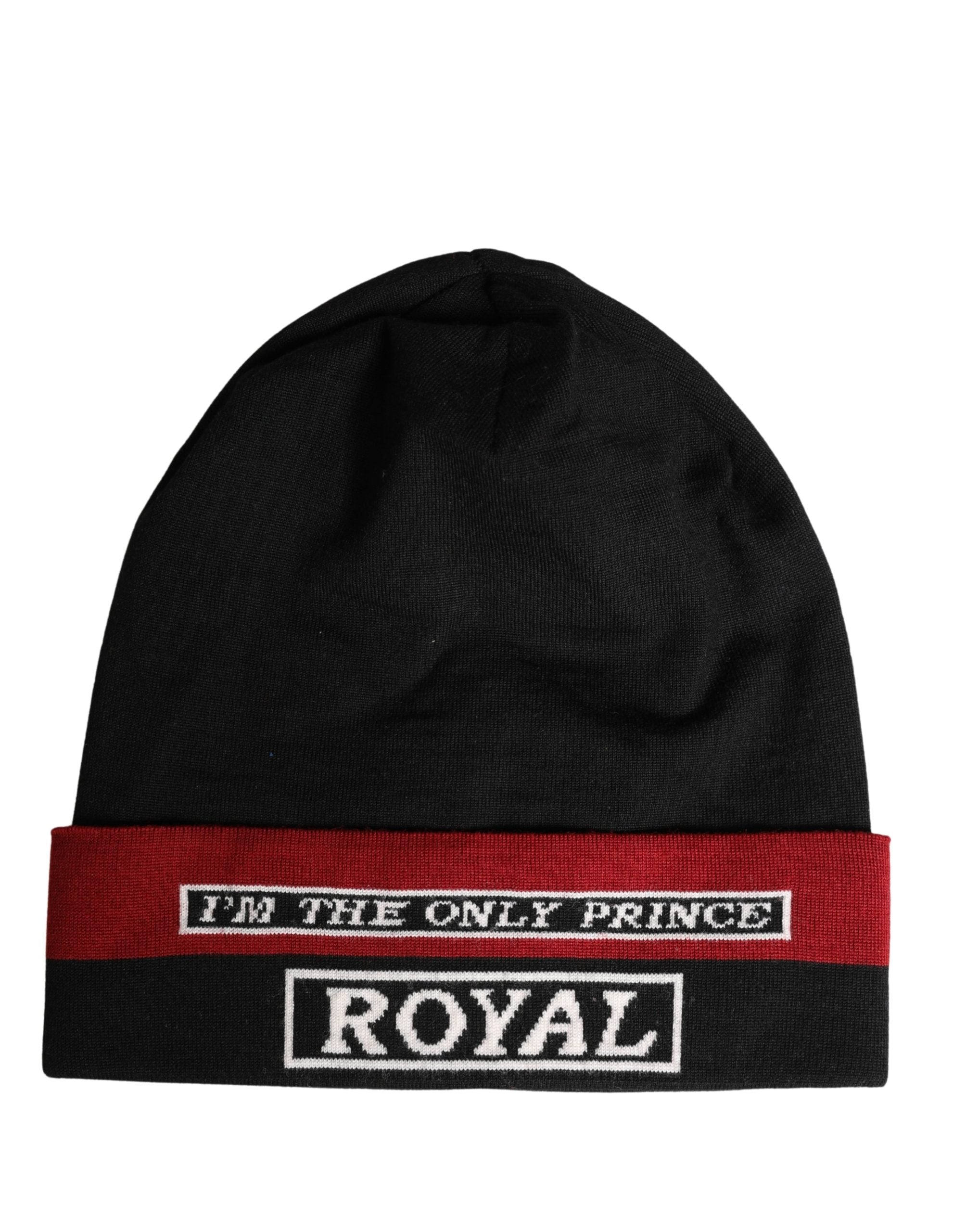 Black Cuffed "I'M THE ONLY PRINCE ROYAL" Beanie Hat - ventzia