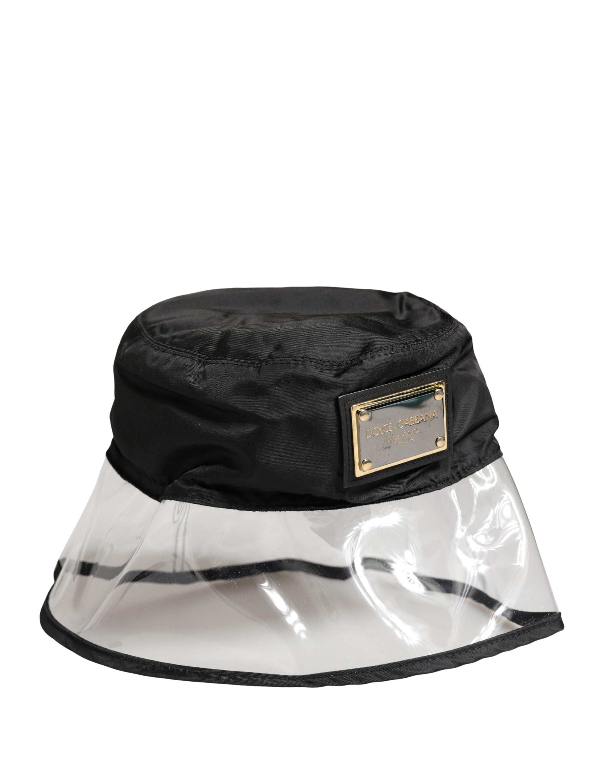 Men Black Plastic Fisherman Bucket Capello Hat - ventzia