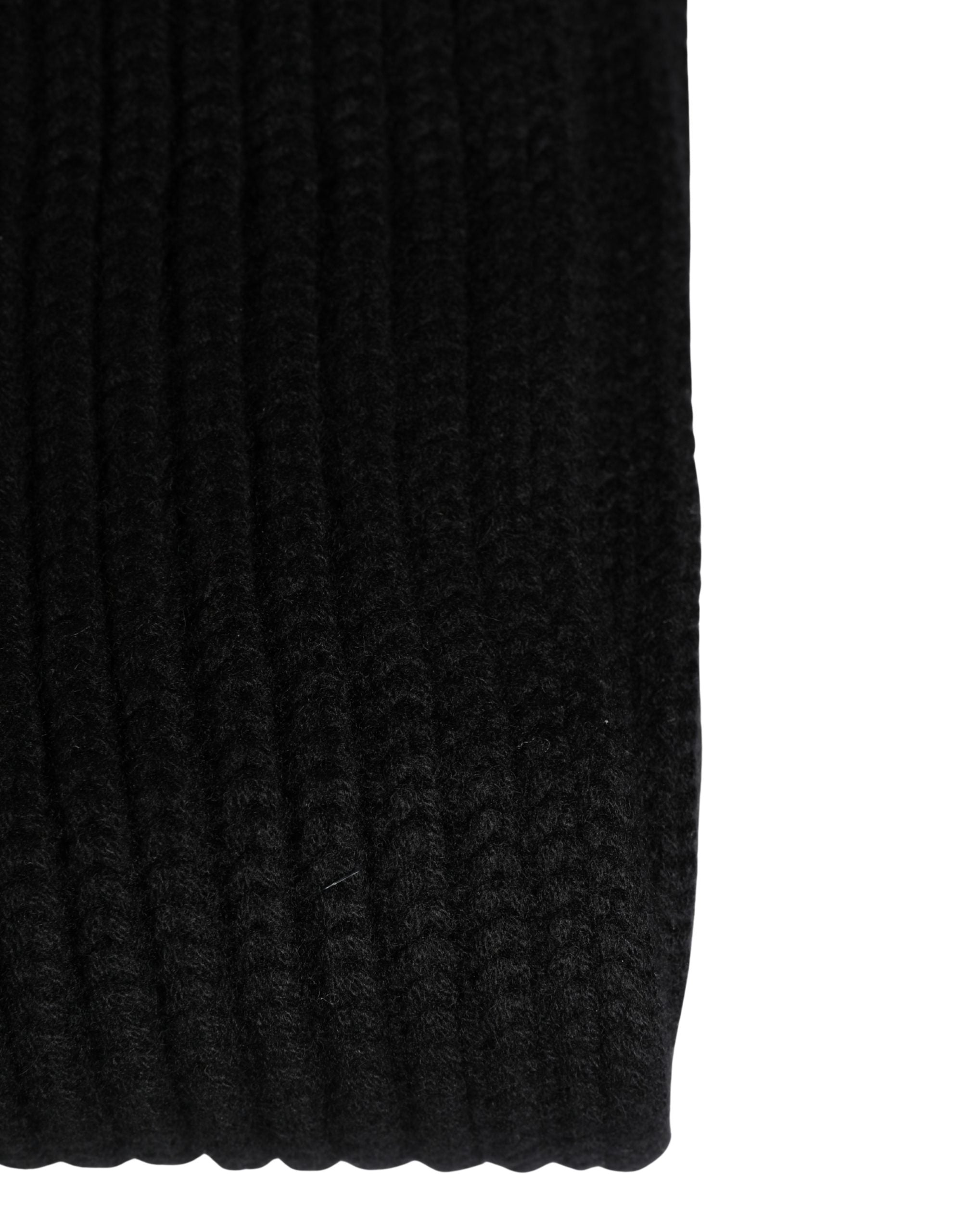 Black Cashmere Knitted Men Neck Warmer One Size Scarf - ventzia