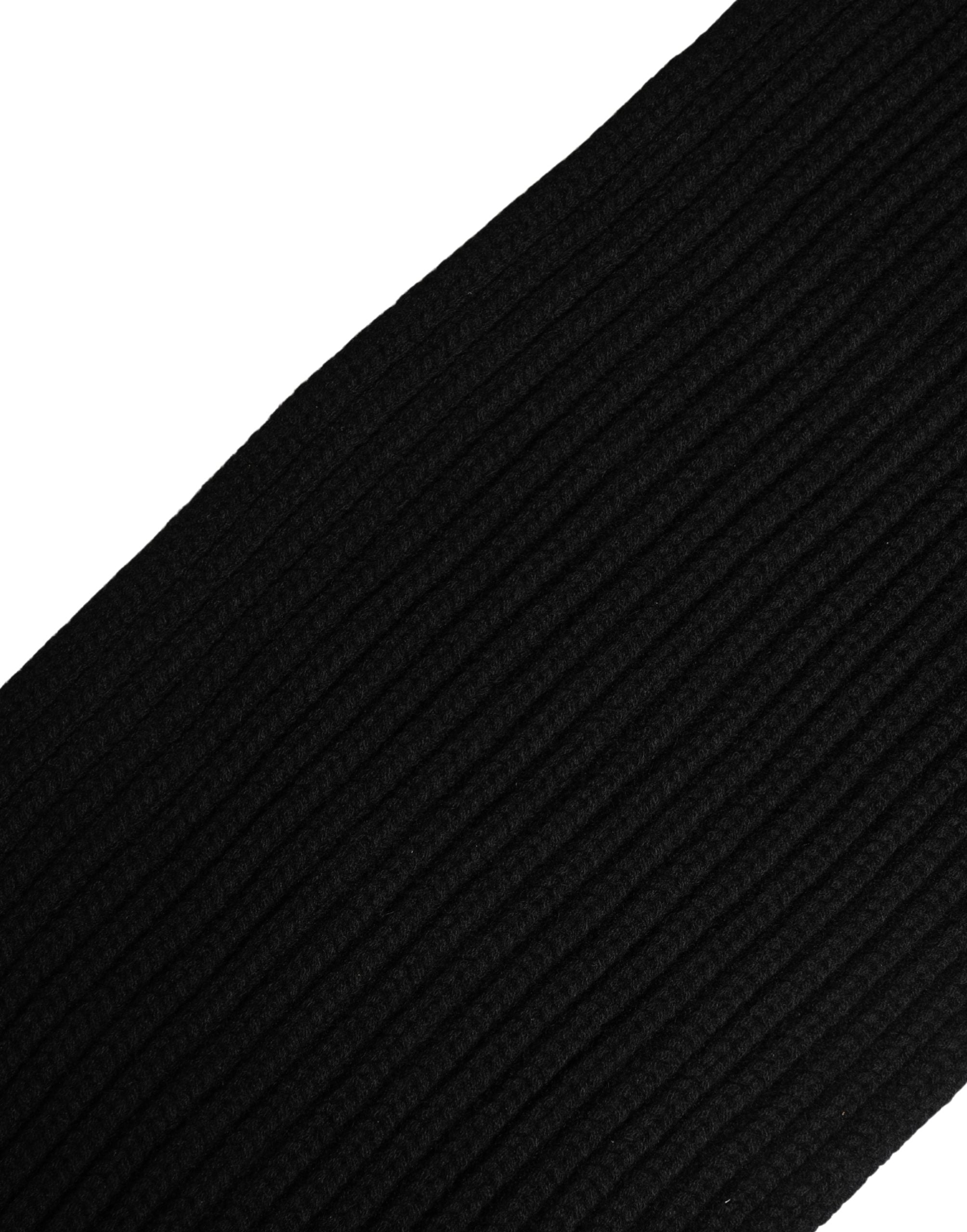 Black Cashmere Knitted Men Neck Warmer One Size Scarf - ventzia