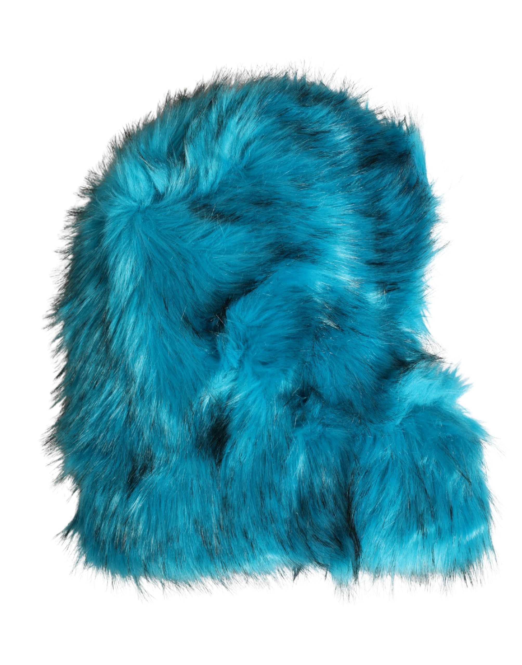 Blue Modacrylic Fur Women Bucket Capello Hat - ventzia