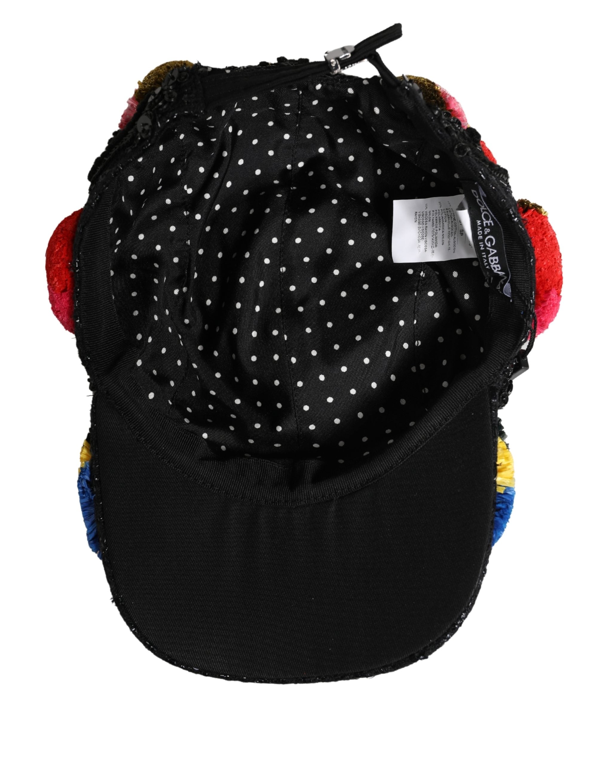 Multicolor Pom Poms Sequin Embellishment Hat - ventzia