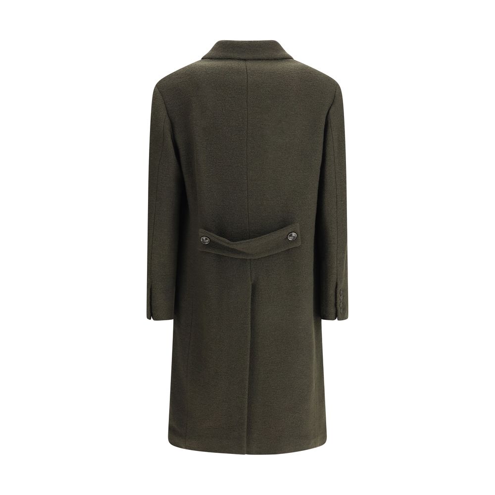 Bicolor Fleece Wool Coat - ventzia
