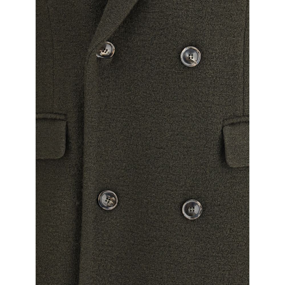 Bicolor Fleece Wool Coat - ventzia