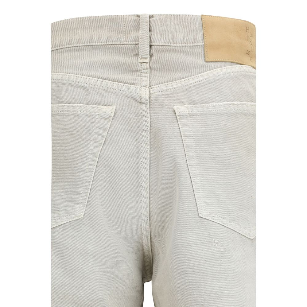 Gray Cotton Straight-Leg Jeans - ventzia