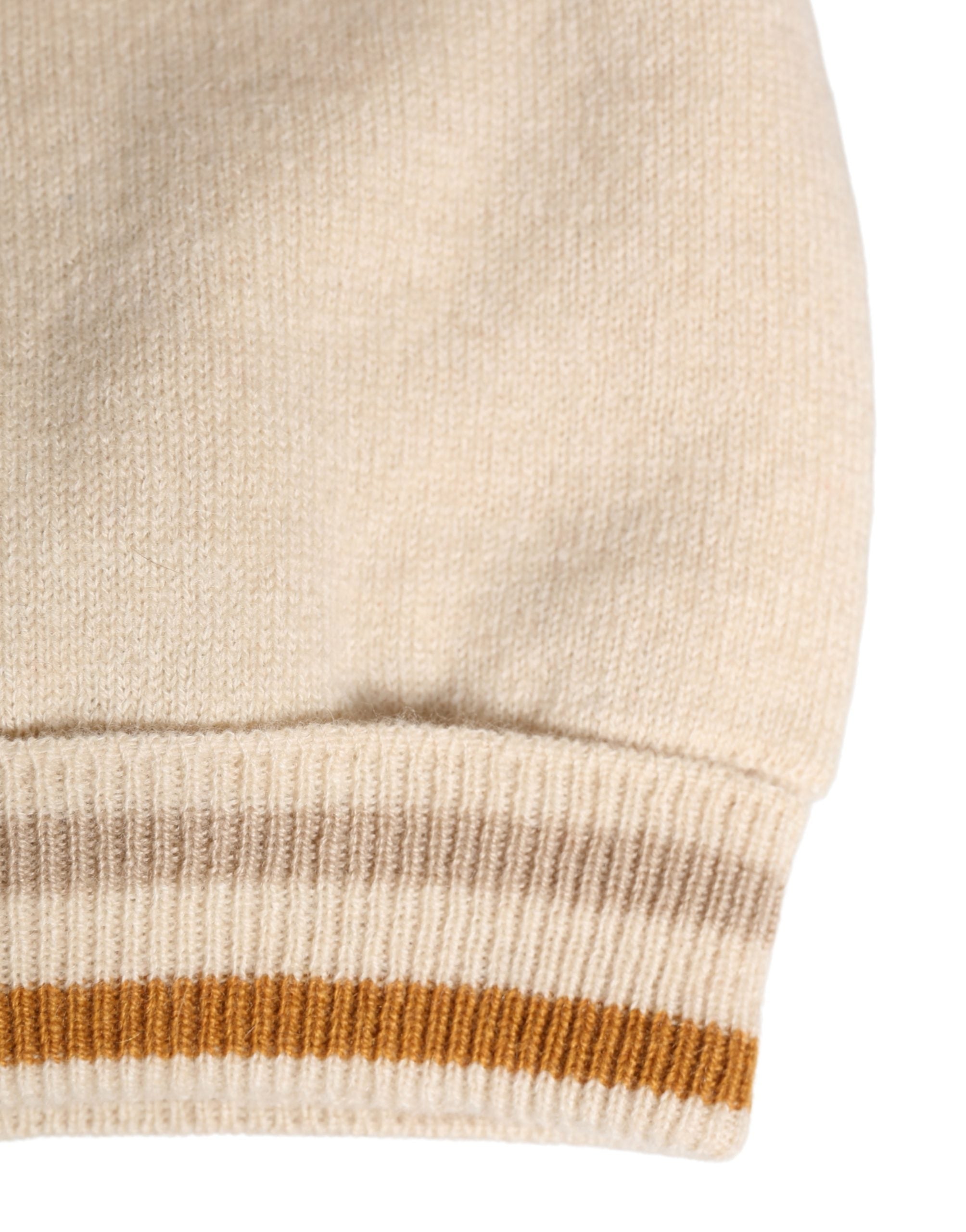 Beige Cashmere Knitted Women Winter Beanie Hat - ventzia