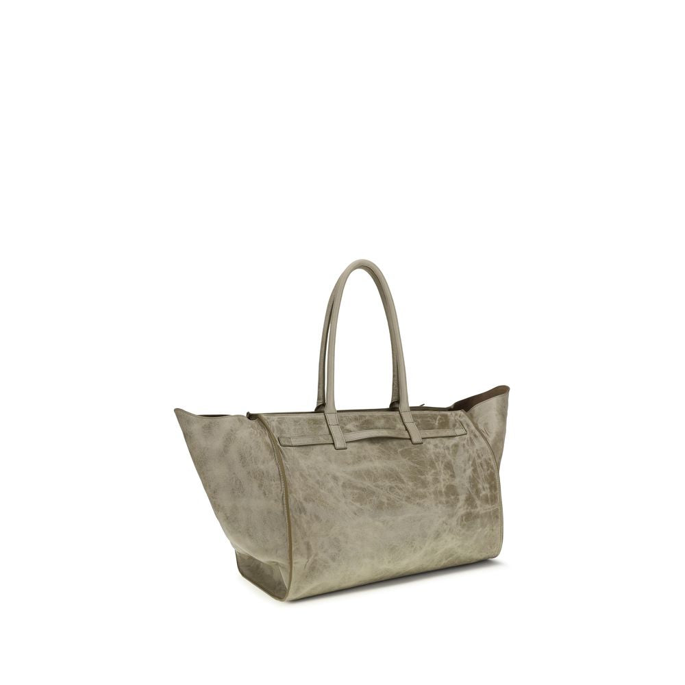 Beige Calf Leather Bos Taurus Shoulder Bag - ventzia