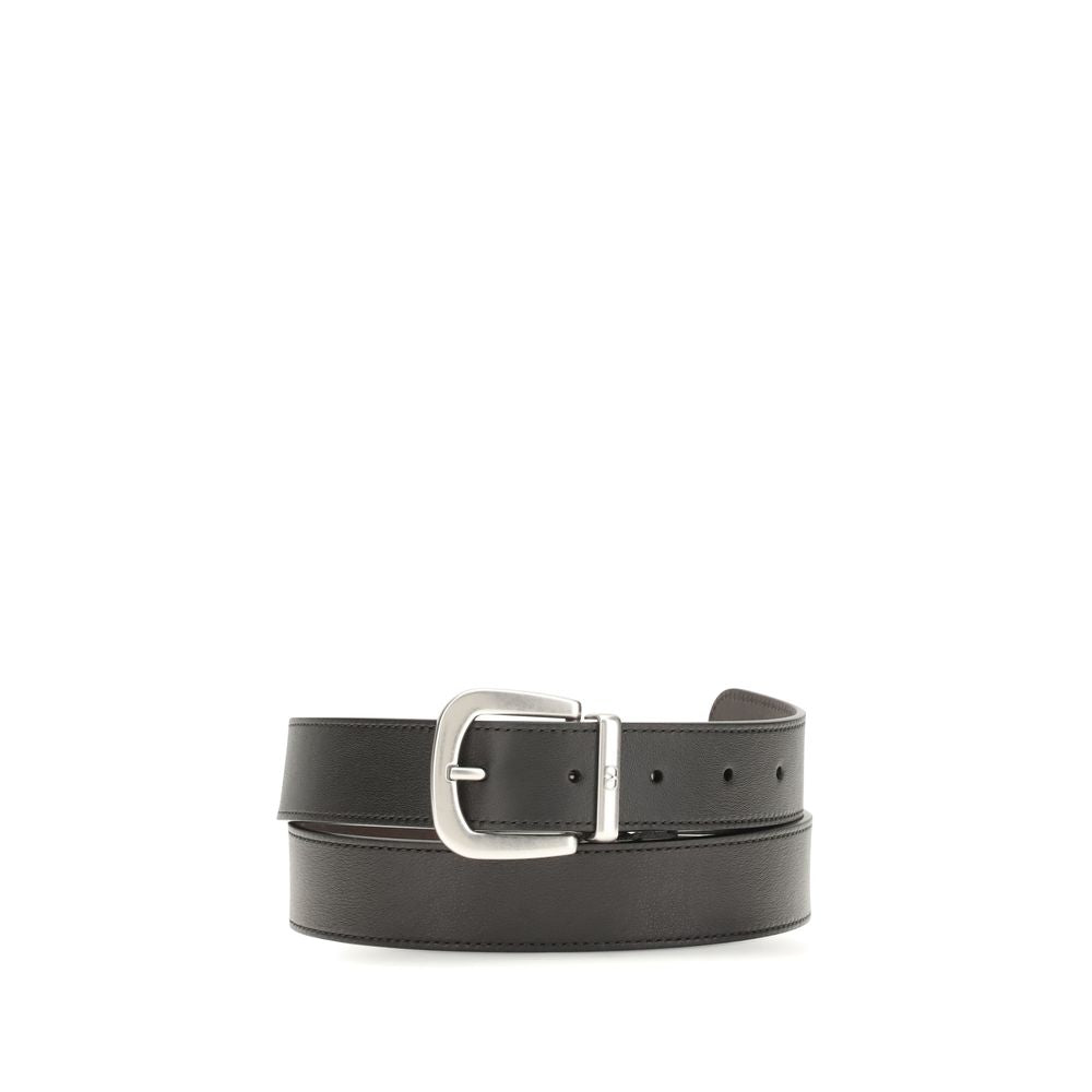Black Calf Leather Bos Taurus Regular Belt - ventzia