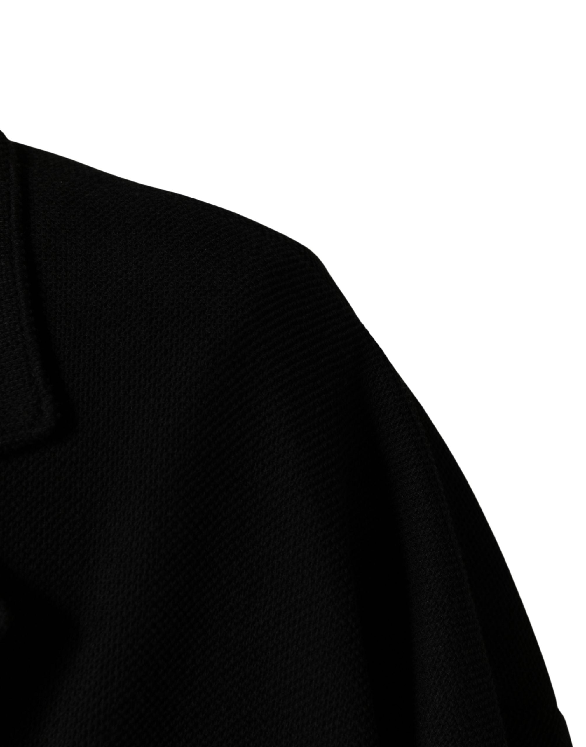 Black Double Breasted 2 Buttons Suit Jacket - ventzia