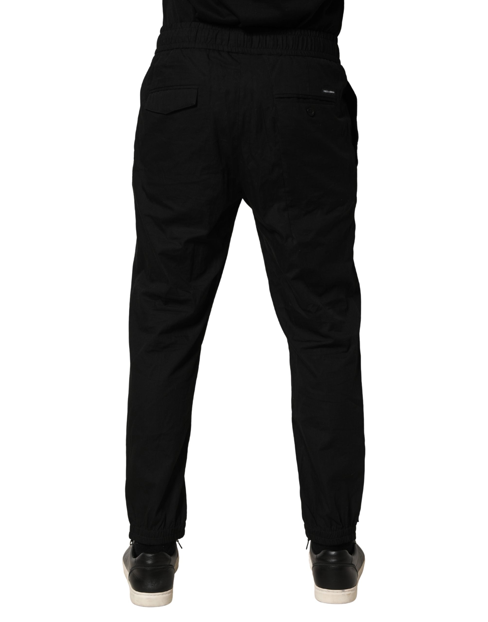 Black Cotton Skinny Men Jogger Trouser Pants - ventzia