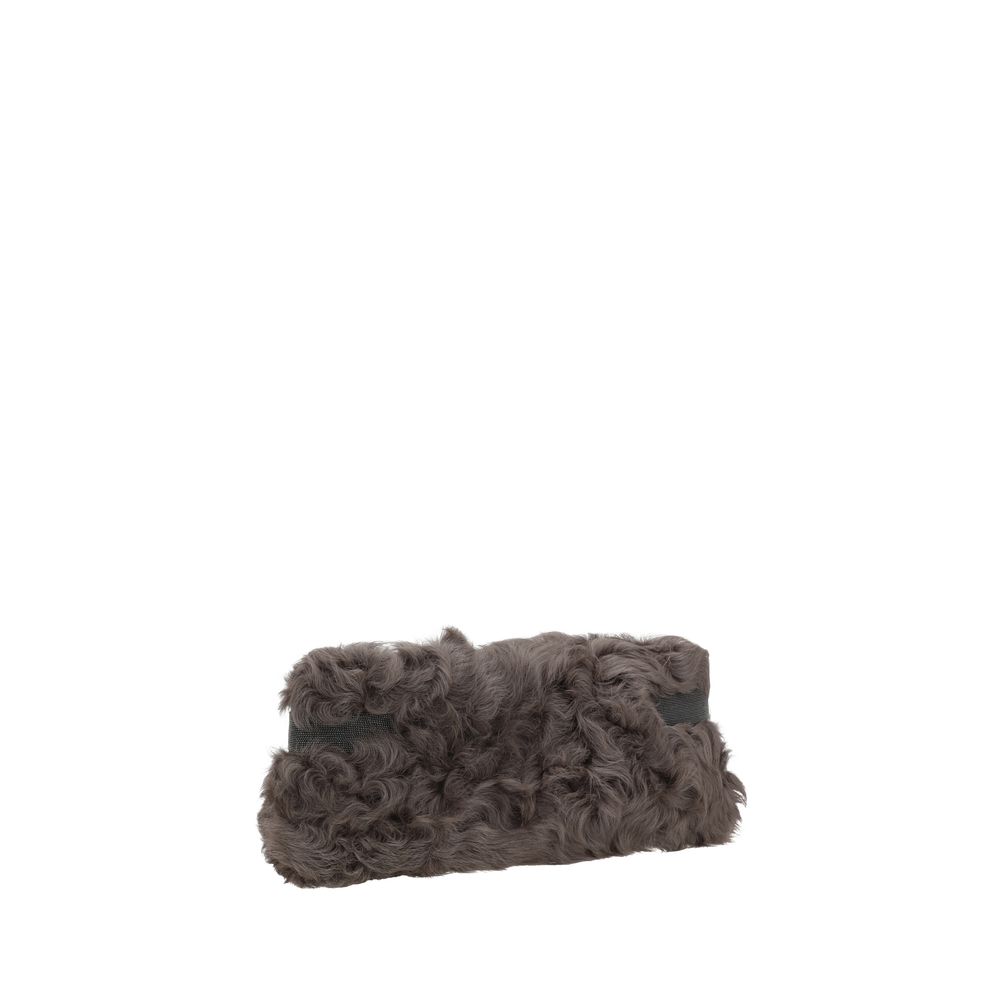 Brown Fur Clutch Bag - ventzia