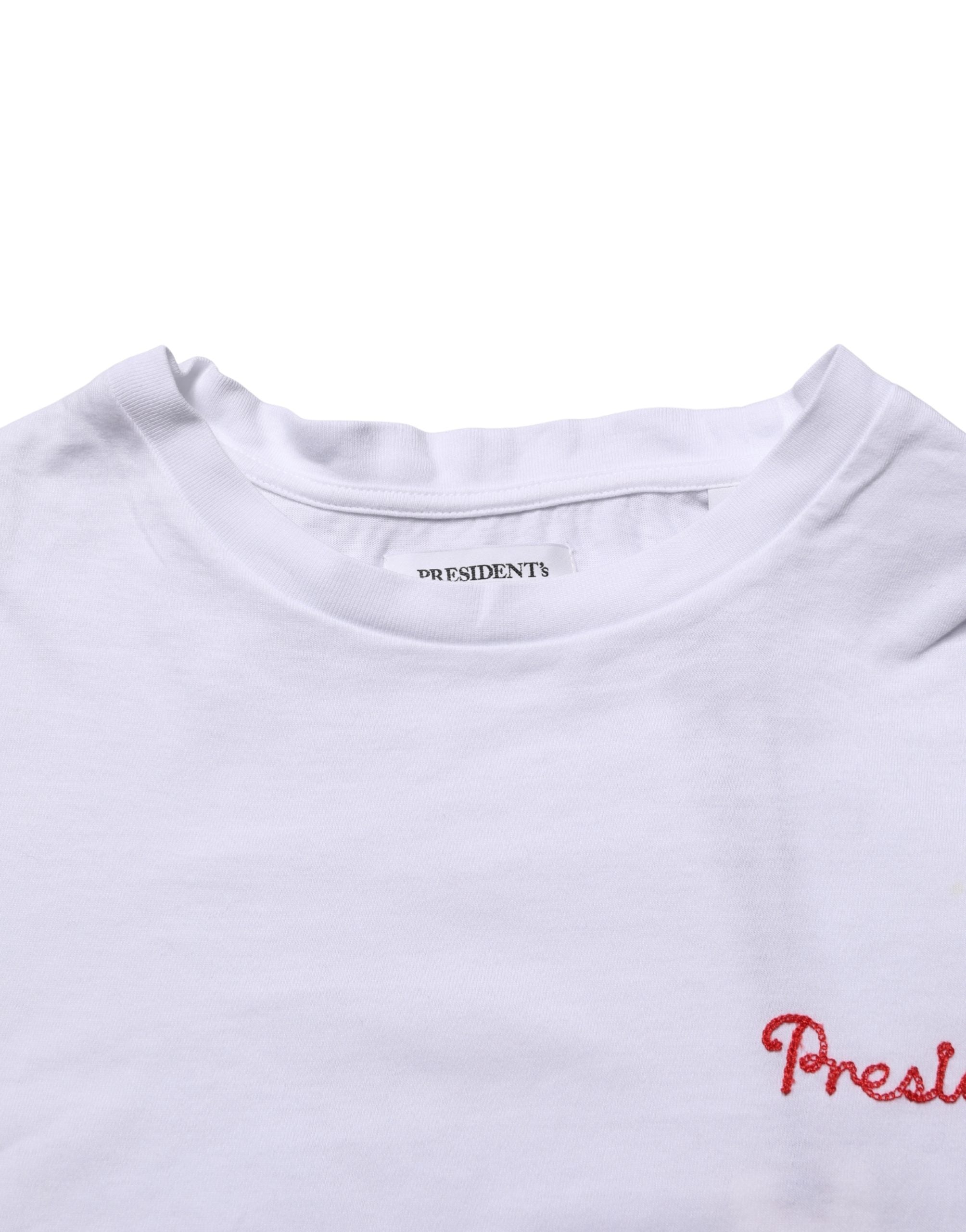 White Logo Embroidery Cotton Men Crew Neck T-shirt - ventzia