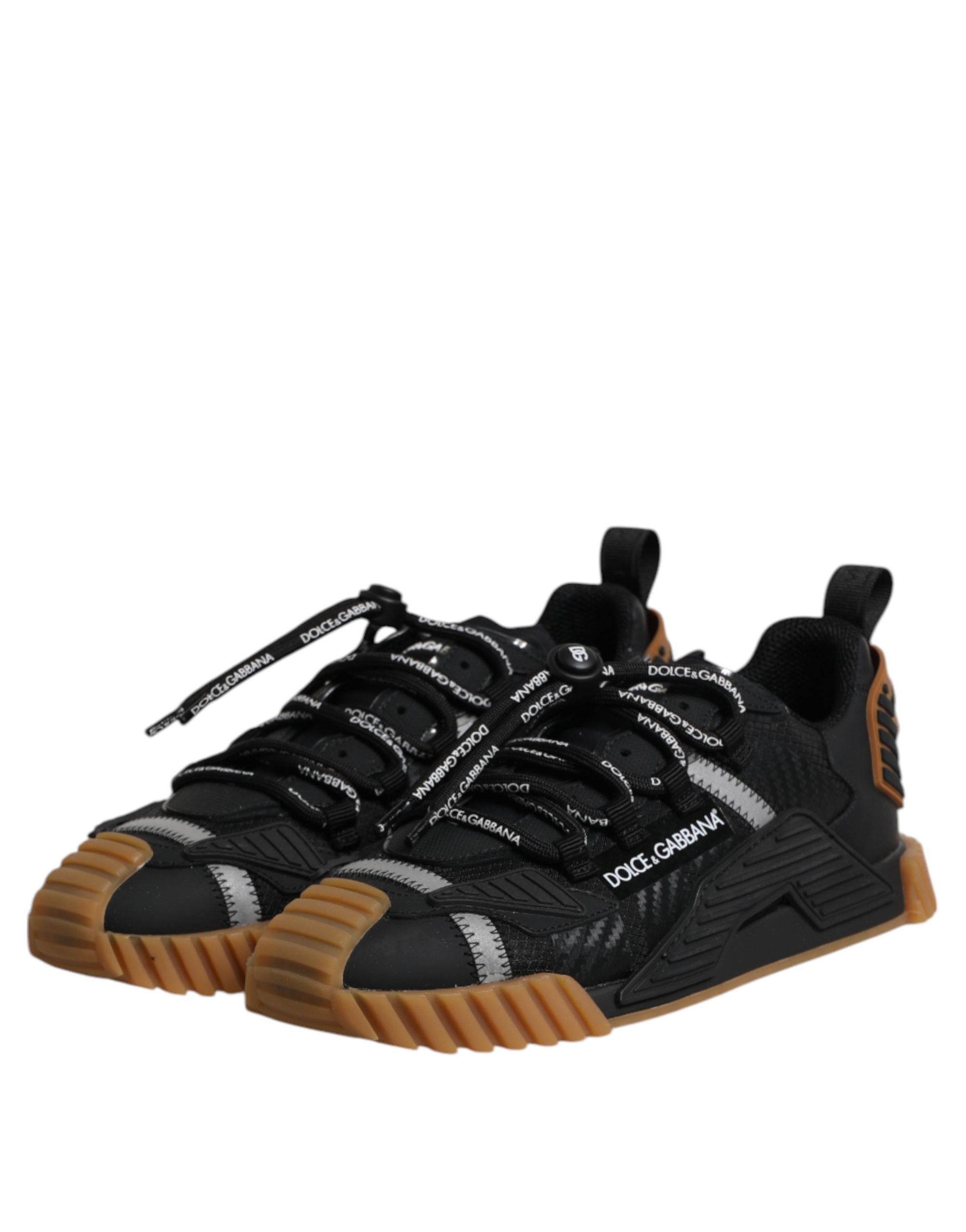 Black Logo Lace Up Low Top NS1 Sneakers Shoes - ventzia