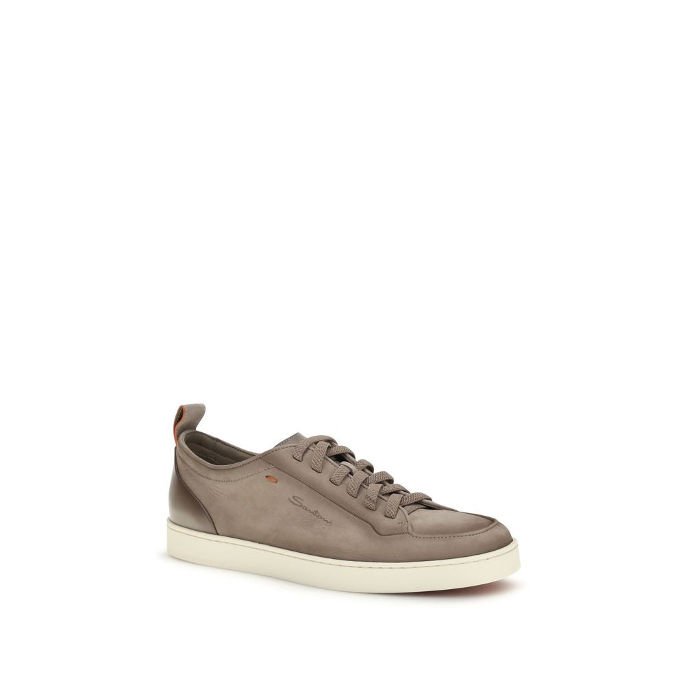 Beige Calf Leather Bos Taurus Low Top Sneakers - ventzia
