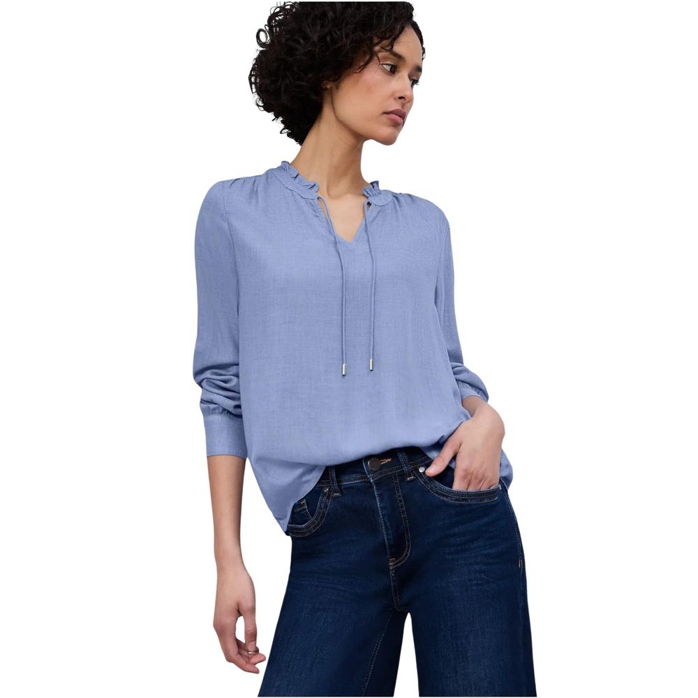 Light Blue Viscose Blouse - ventzia