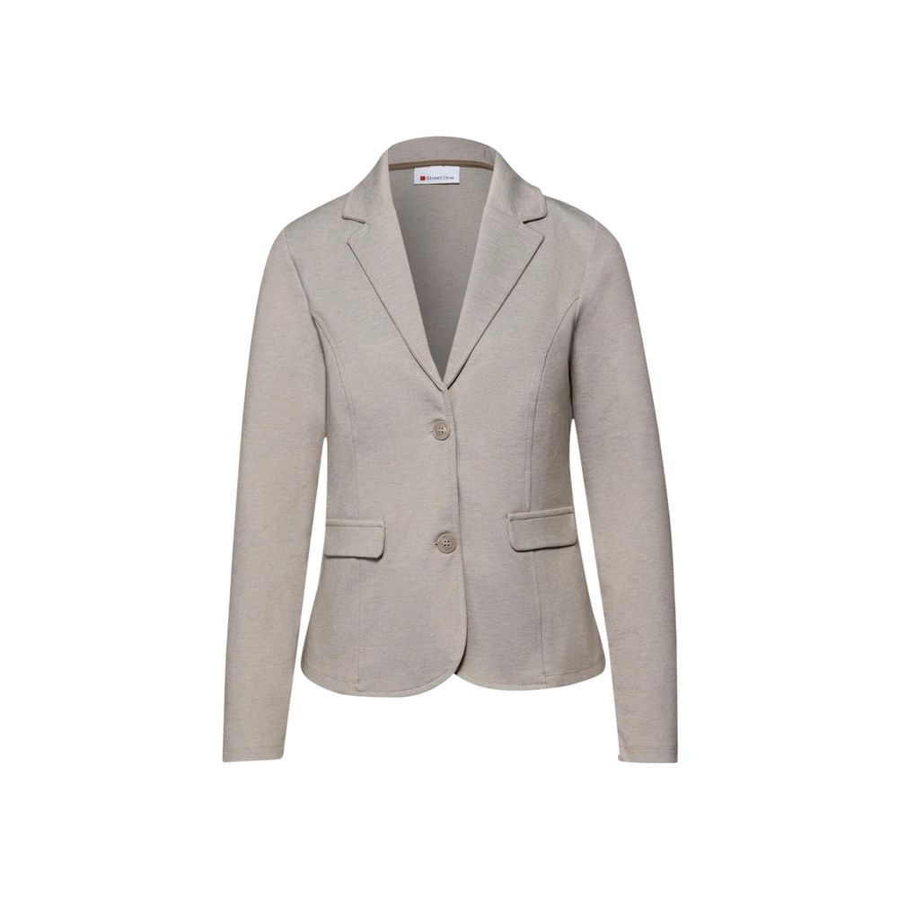 Beige Polyacrylic Blazer - ventzia
