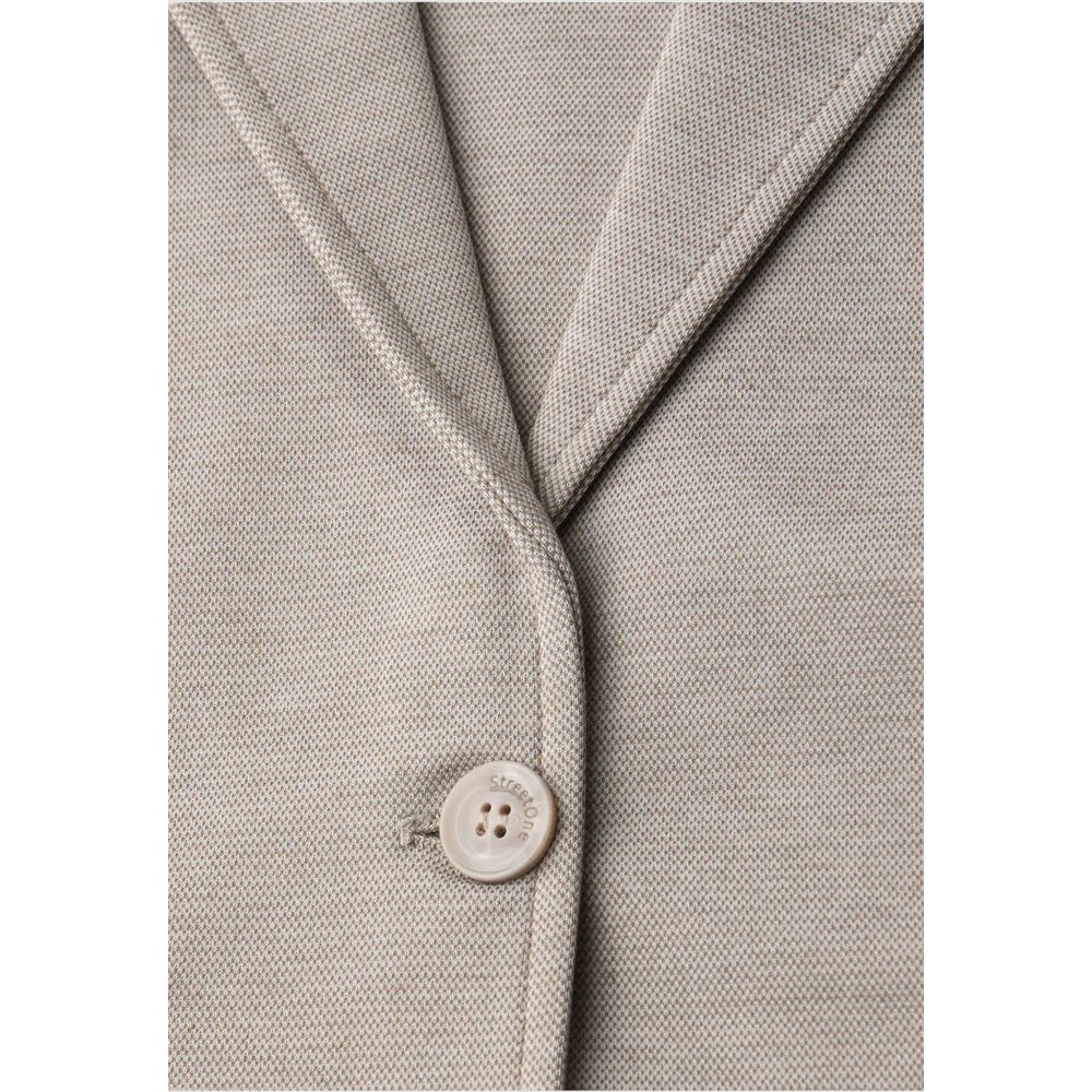 Beige Polyacrylic Blazer - ventzia