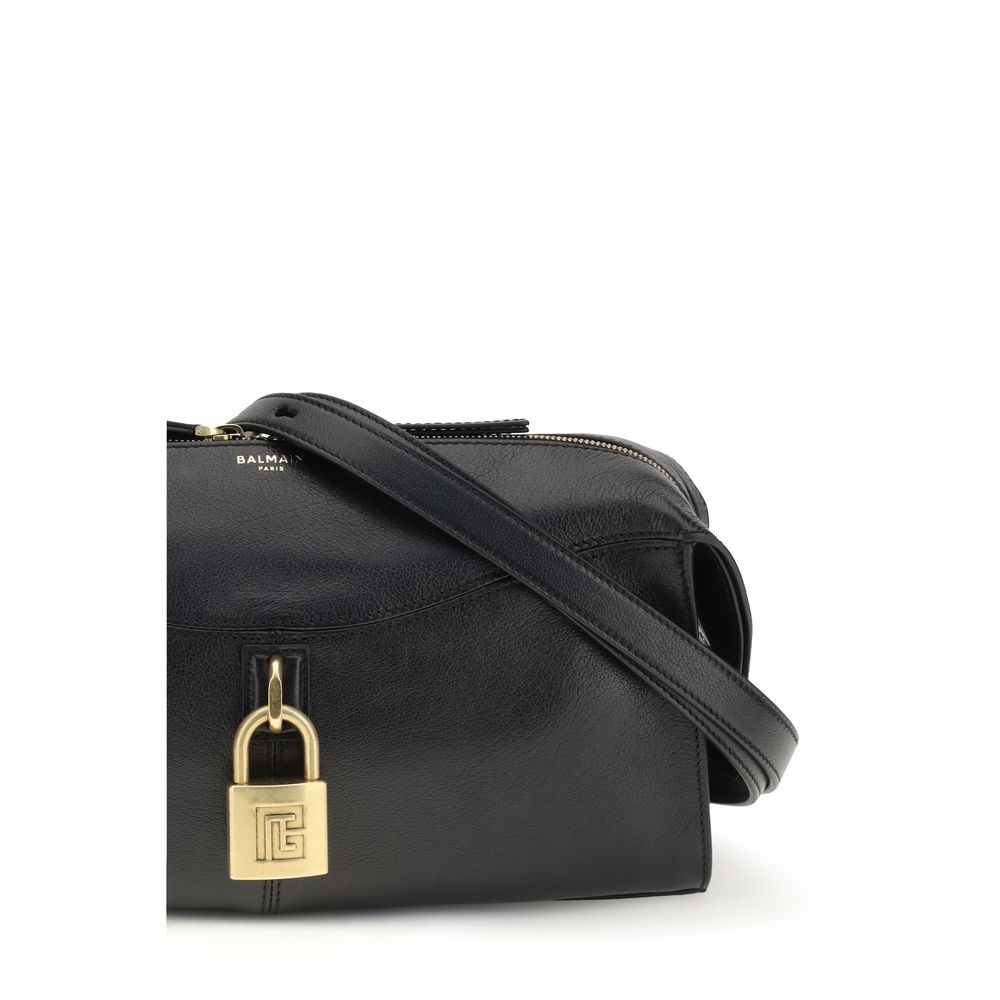 Black Calf Leather Bos Taurus Shoulder Bag - ventzia