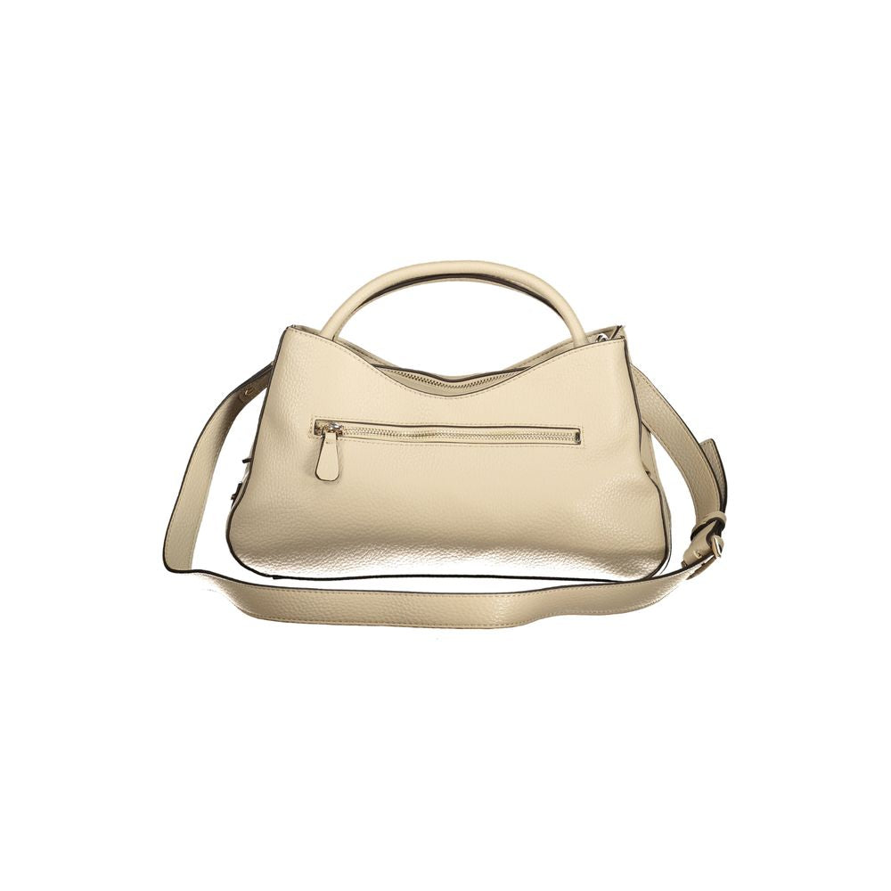 Beige Polyurethane Women Handbag - ventzia