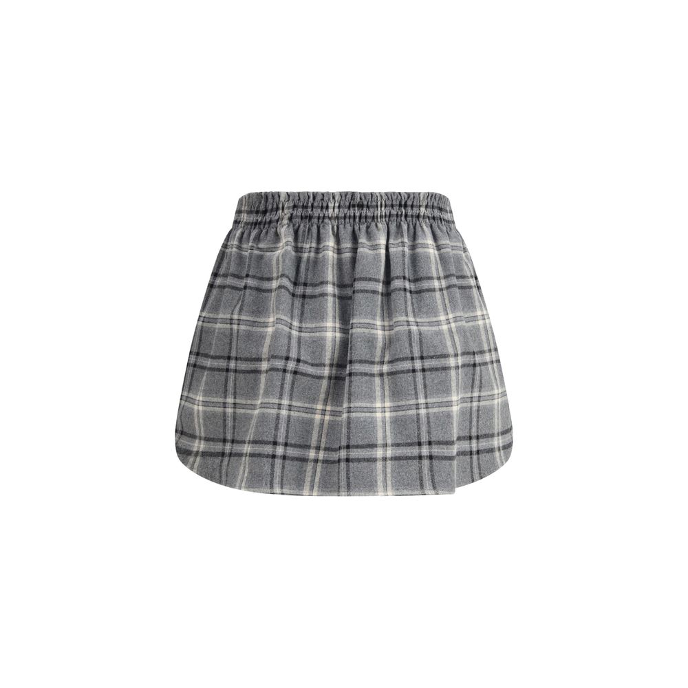 Gray Cotton Mini Skirt - ventzia