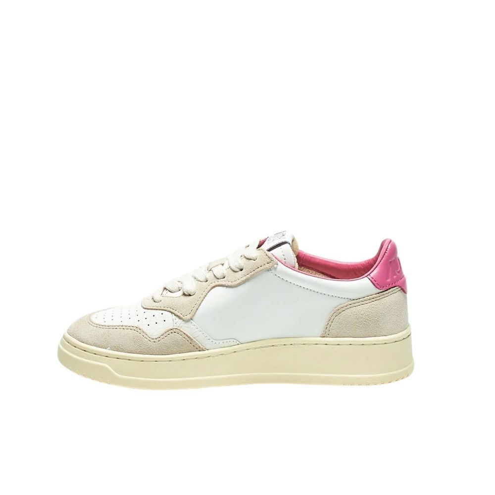 White Leather Low Top Sneakers - ventzia