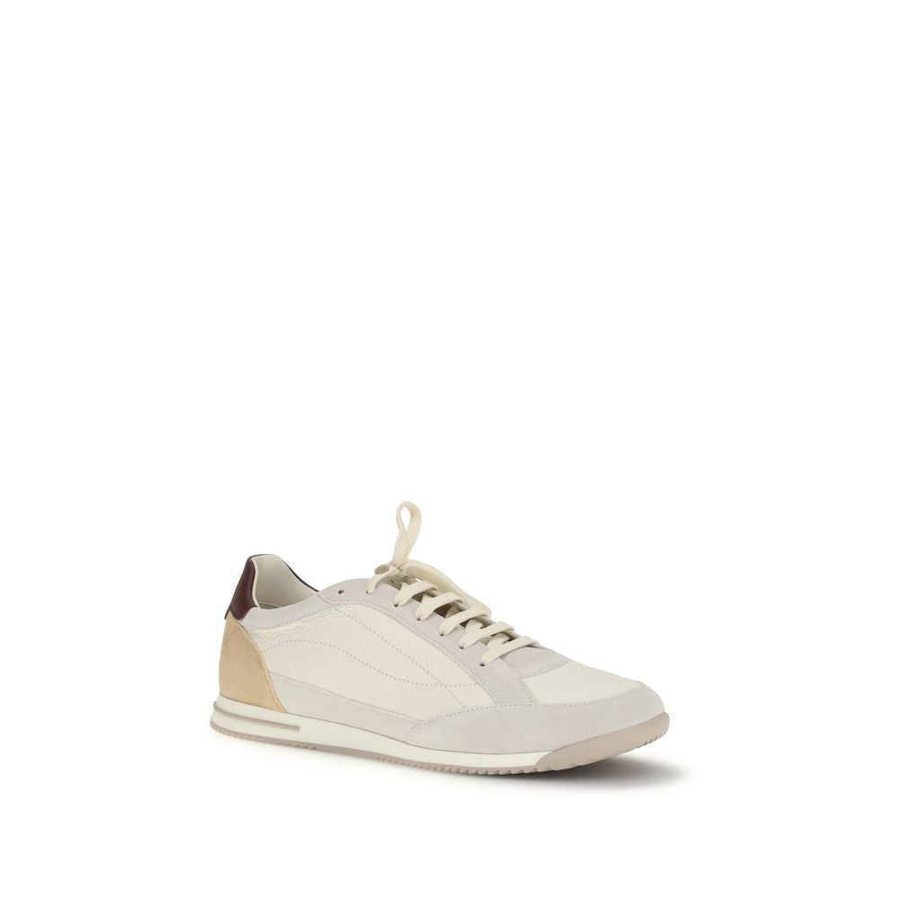 Beige Calf Leather Bos Taurus Sneakers - ventzia