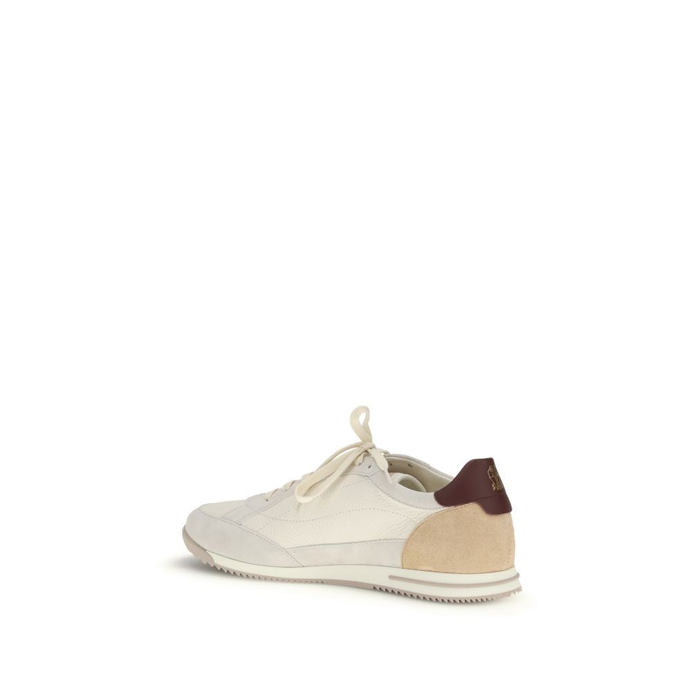 Beige Calf Leather Bos Taurus Sneakers - ventzia