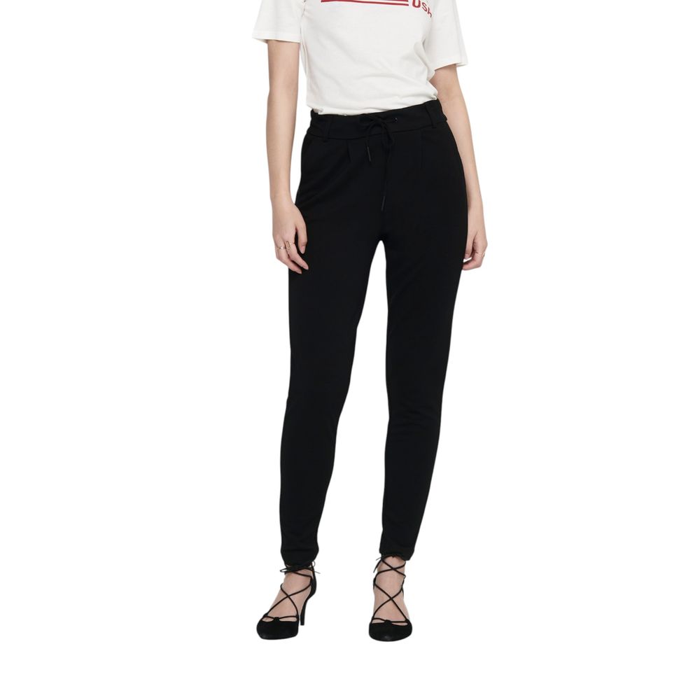 Black Viscose Casual Pants - ventzia