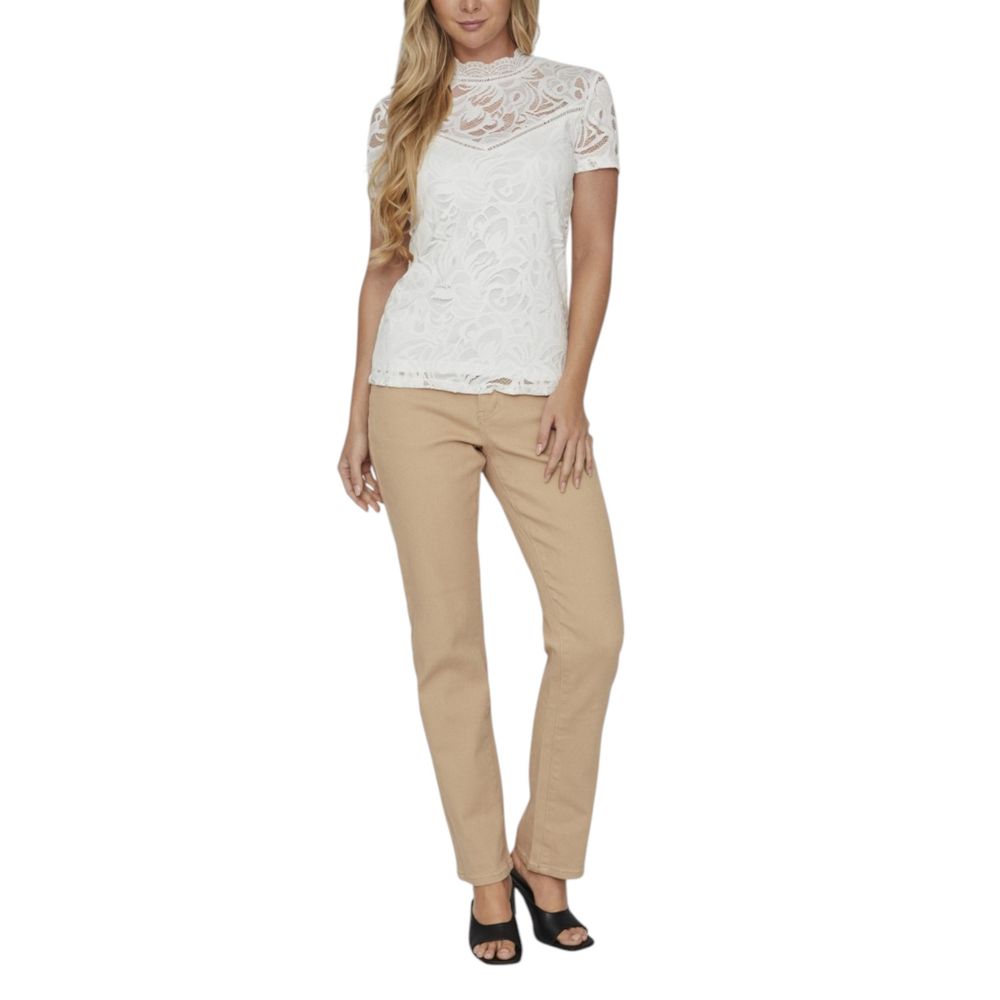 Cream Polyamide T-Shirt - ventzia