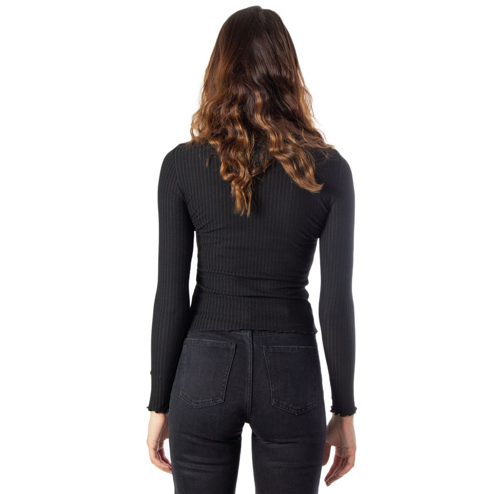 Black Polyester Turtleneck - ventzia