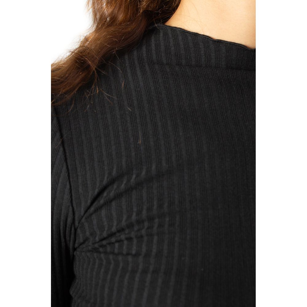 Black Polyester Turtleneck - ventzia