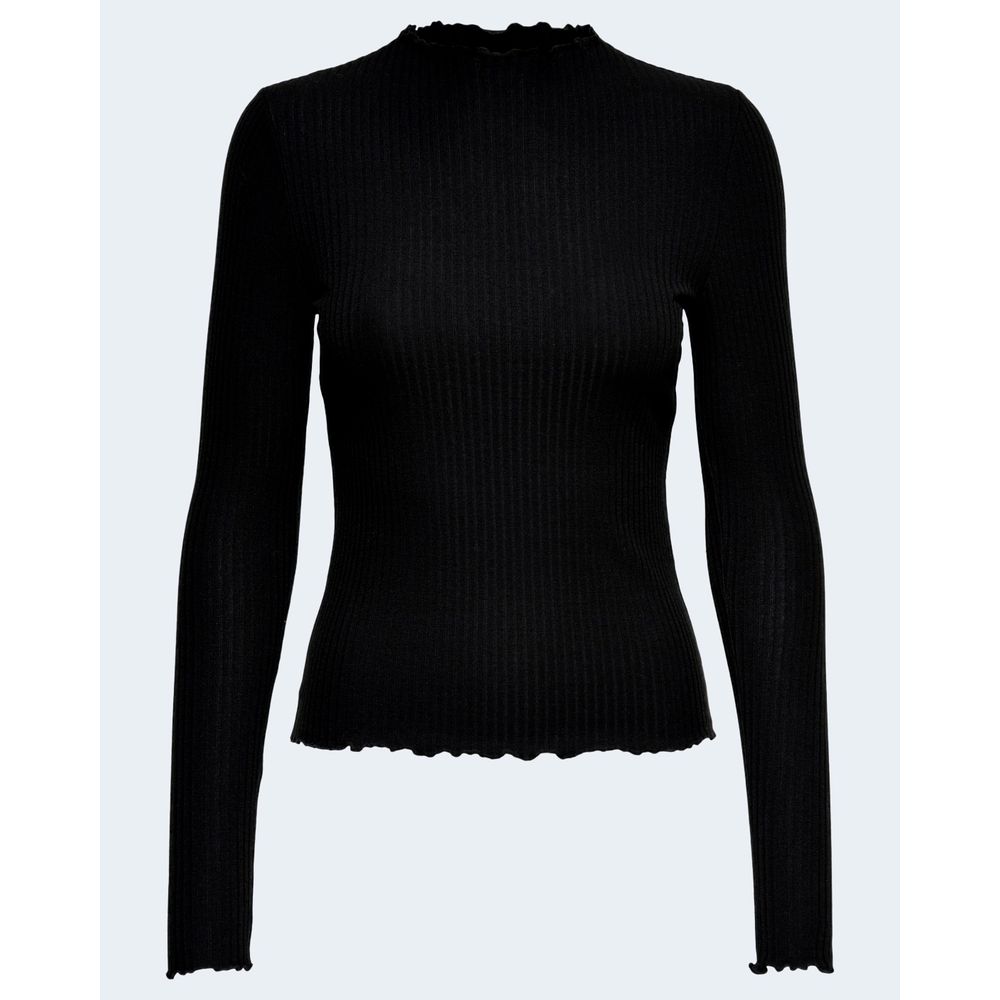 Black Polyester Turtleneck - ventzia