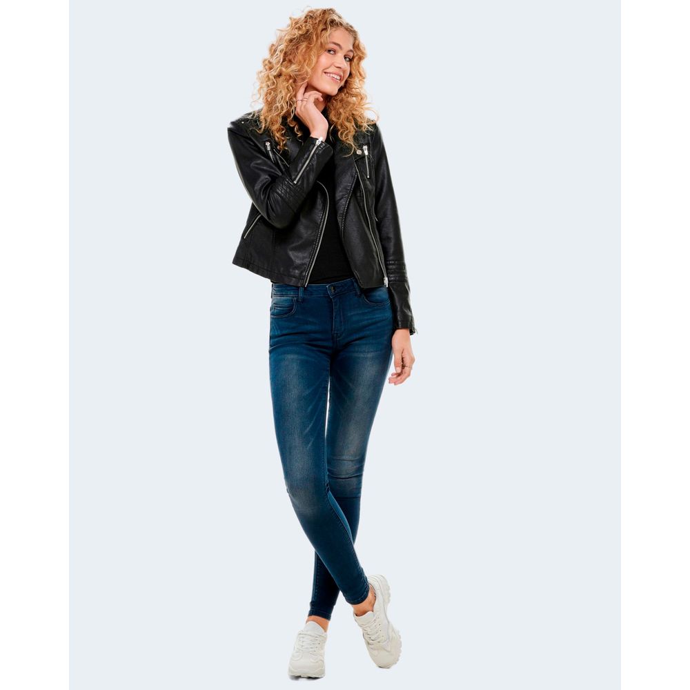 Black Viscose Biker Jacket - ventzia