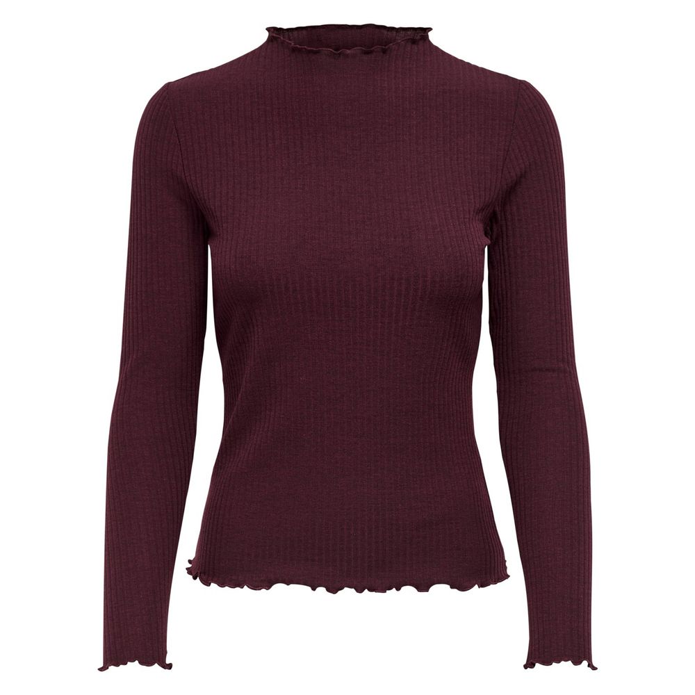 Bordeaux Polyester Turtleneck - ventzia