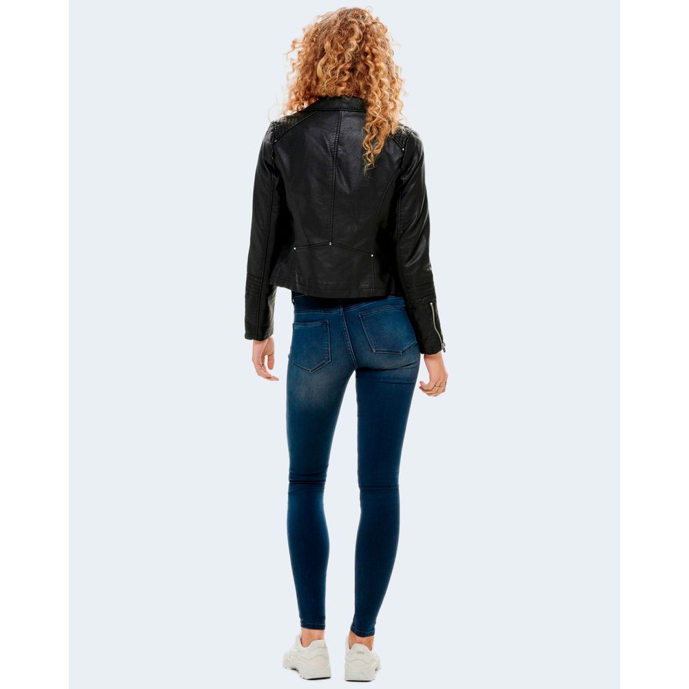 Black Viscose Biker Jacket - ventzia