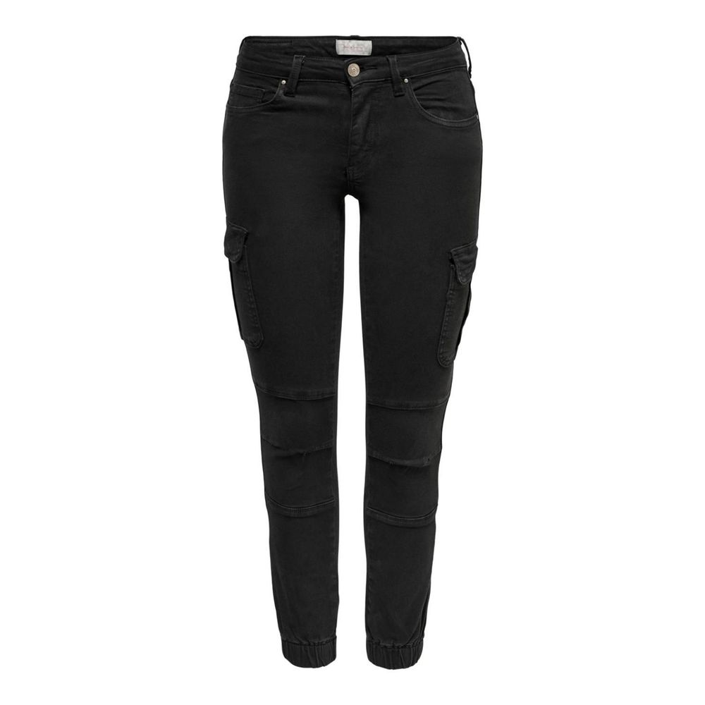 Black Cotton Skinny Pants - ventzia