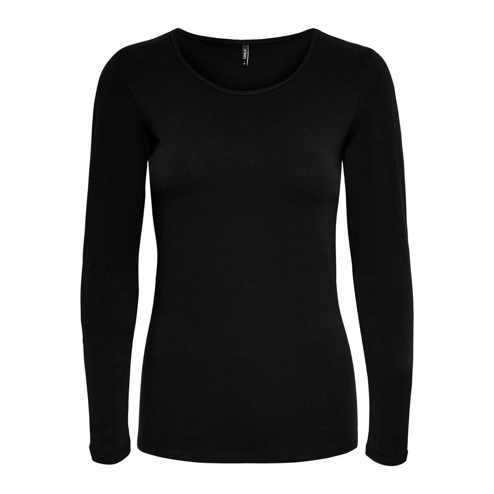 Black Cotton Long Sleeve T-Shirt - ventzia